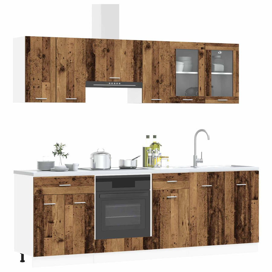 Keuken Eenheid Lyon 8 pcs Bewerkt hout