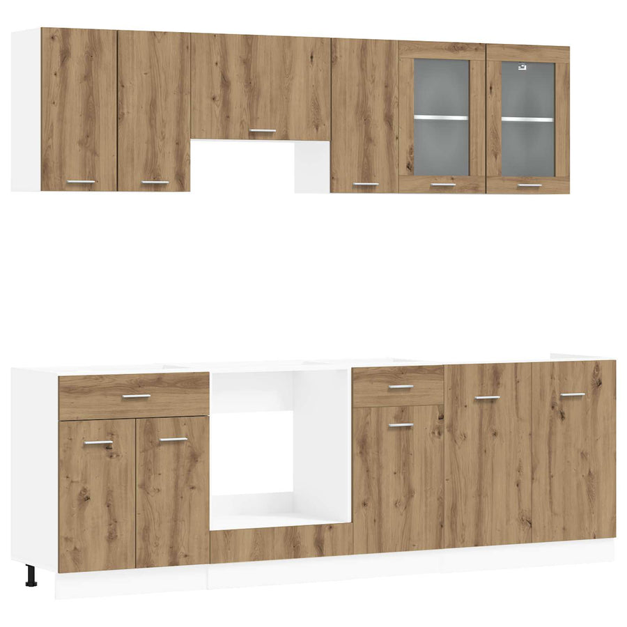 Keuken Eenheid Lyon 8 pcs Bewerkt hout