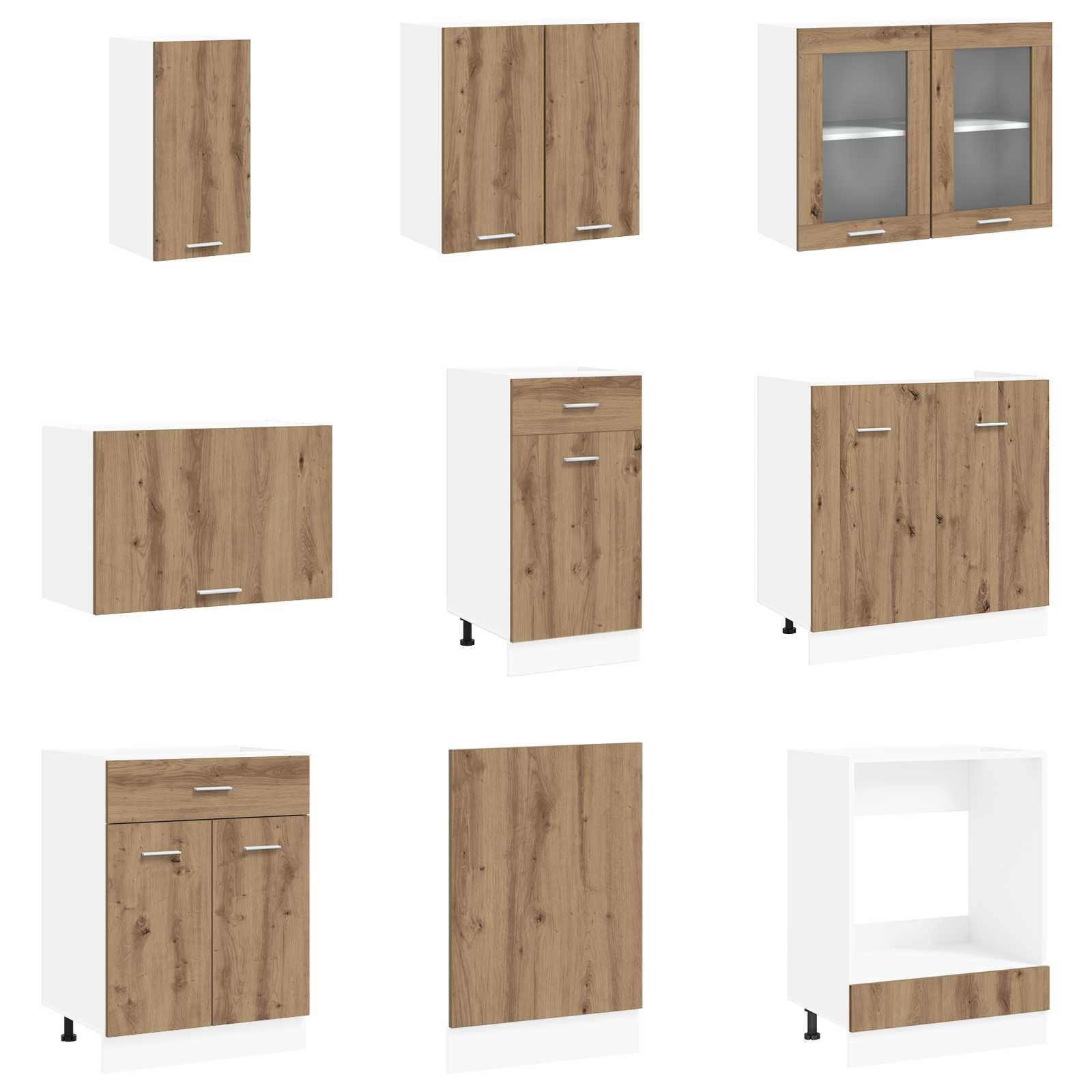 Keuken Eenheid Lyon 8 pcs Bewerkt hout
