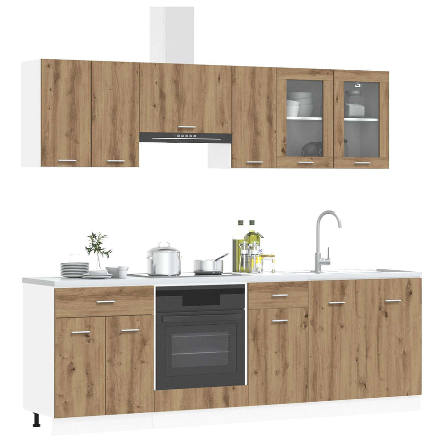 Keuken Eenheid Lyon 8 pcs Bewerkt hout