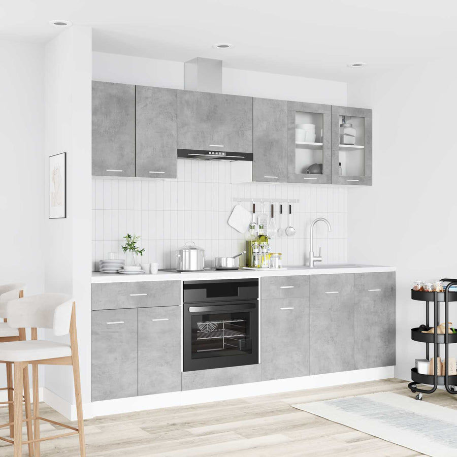 Keuken Eenheid Lyon 8 pcs Bewerkt hout