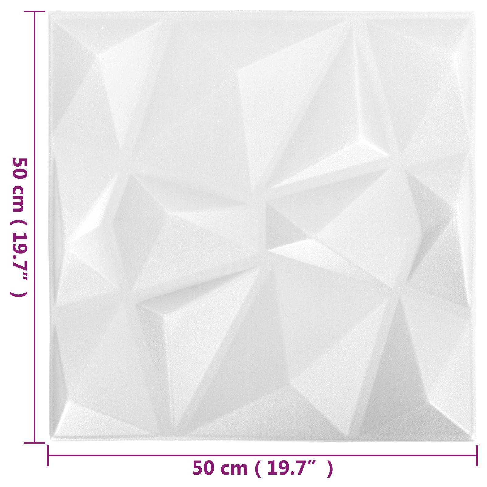 Wandpanelen 24 pcs Diamant Wit 50 x 50 cm XPS Schuim