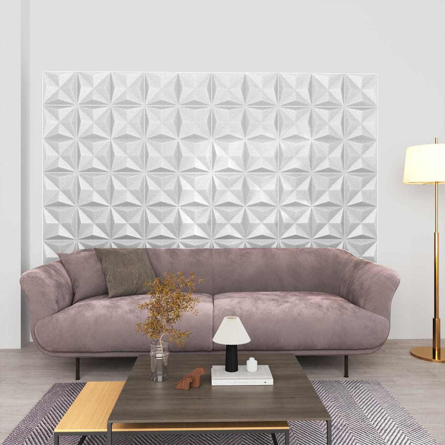 Wandpanelen 24 pcs Origami Wit 50 x 50 cm XPS Schuim