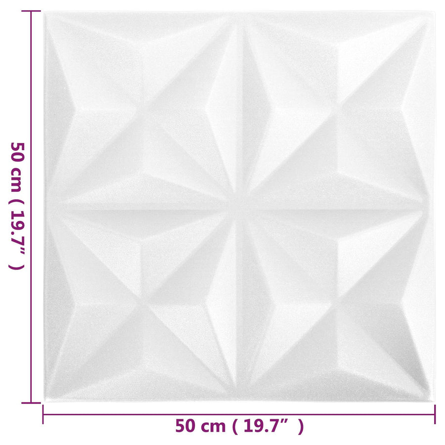 Wandpanelen 24 pcs Origami Wit 50 x 50 cm XPS Schuim