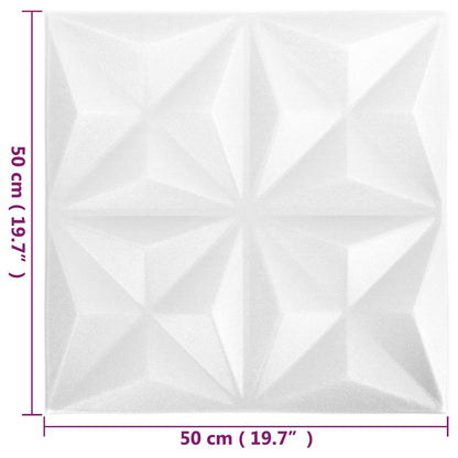 Wandpanelen 48 pcs Origami Wit 50 x 50 cm XPS Schuim