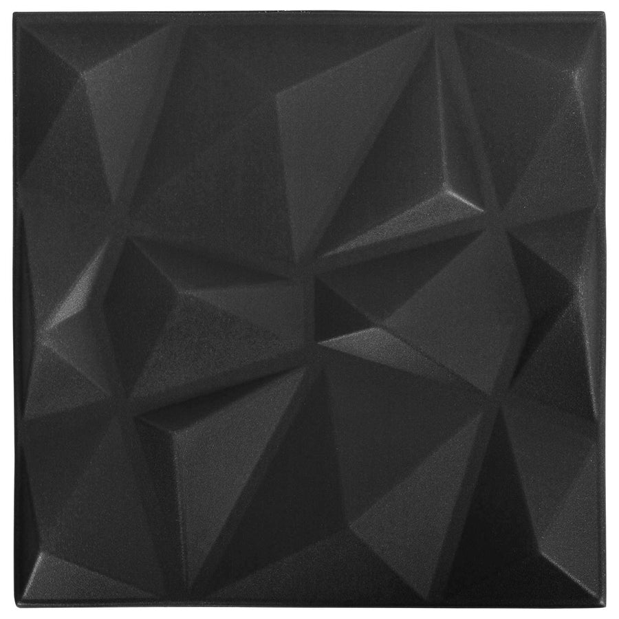 Wandpanelen 12 pcs Diamant Zwart 50 x 50 cm XPS Schuim