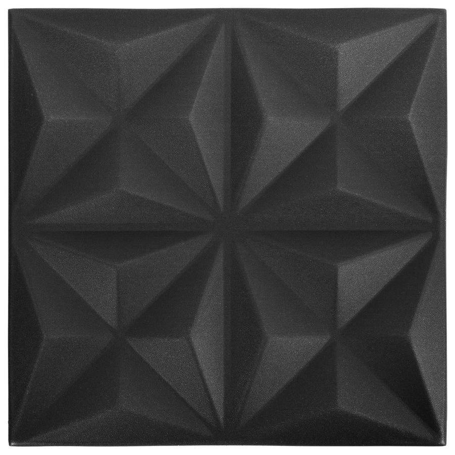 Wandpanelen 24 pcs Origami Zwart 50 x 50 cm XPS Schuim
