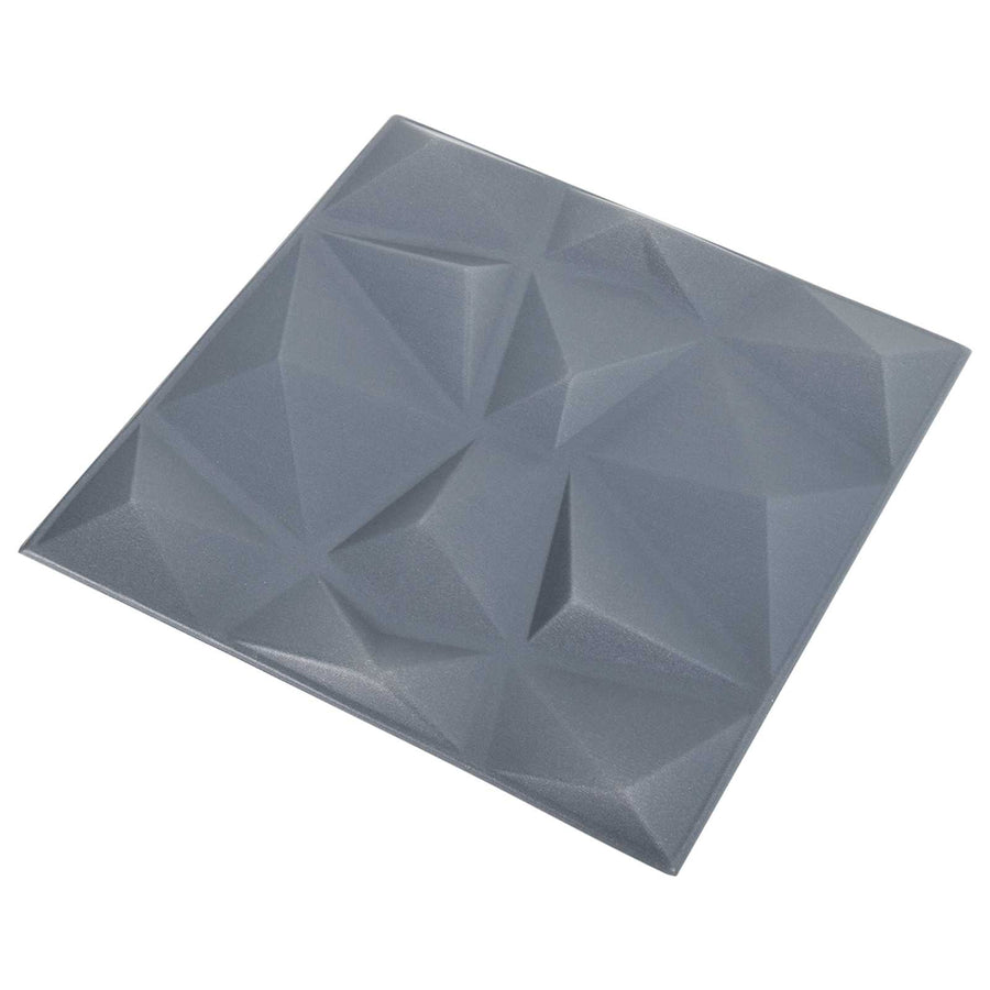 Wandpanelen 48 pcs Diamant Grijs 50 x 50 cm XPS Schuim
