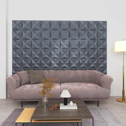 Wandpanelen 12 pcs Origami Grijs 50 x 50 cm XPS Schuim