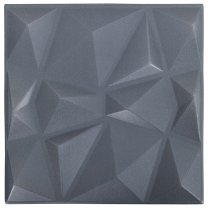 Wandpanelen 12 pcs Origami Grijs 50 x 50 cm XPS Schuim