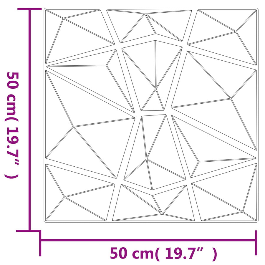 Wandpanelen 48 pcs Beton Grijs 50 x 50 cm XPS Schuim