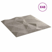 Wandpanelen 48 pcs Beton Grijs 50 x 50 cm XPS Schuim