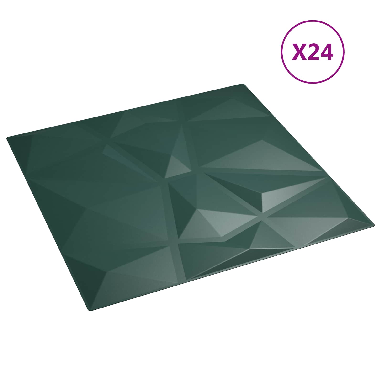 Wandpanelen 24 pcs Groen 50 x 50 cm XPS Schuim