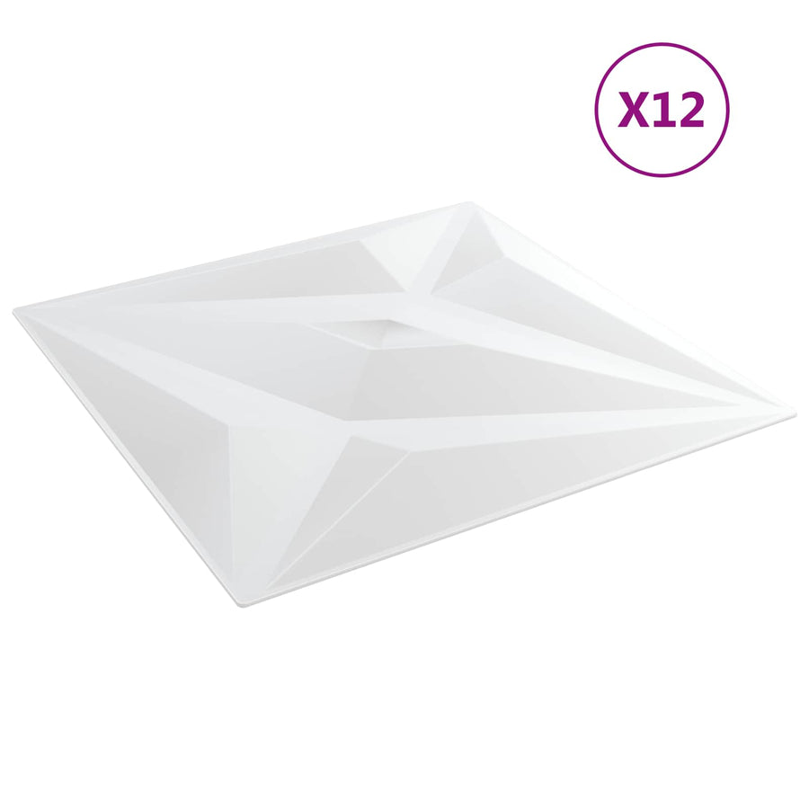 Wandpanelen Ster 12 pcs Witte Ster 50 x 50 cm XPS Schuim