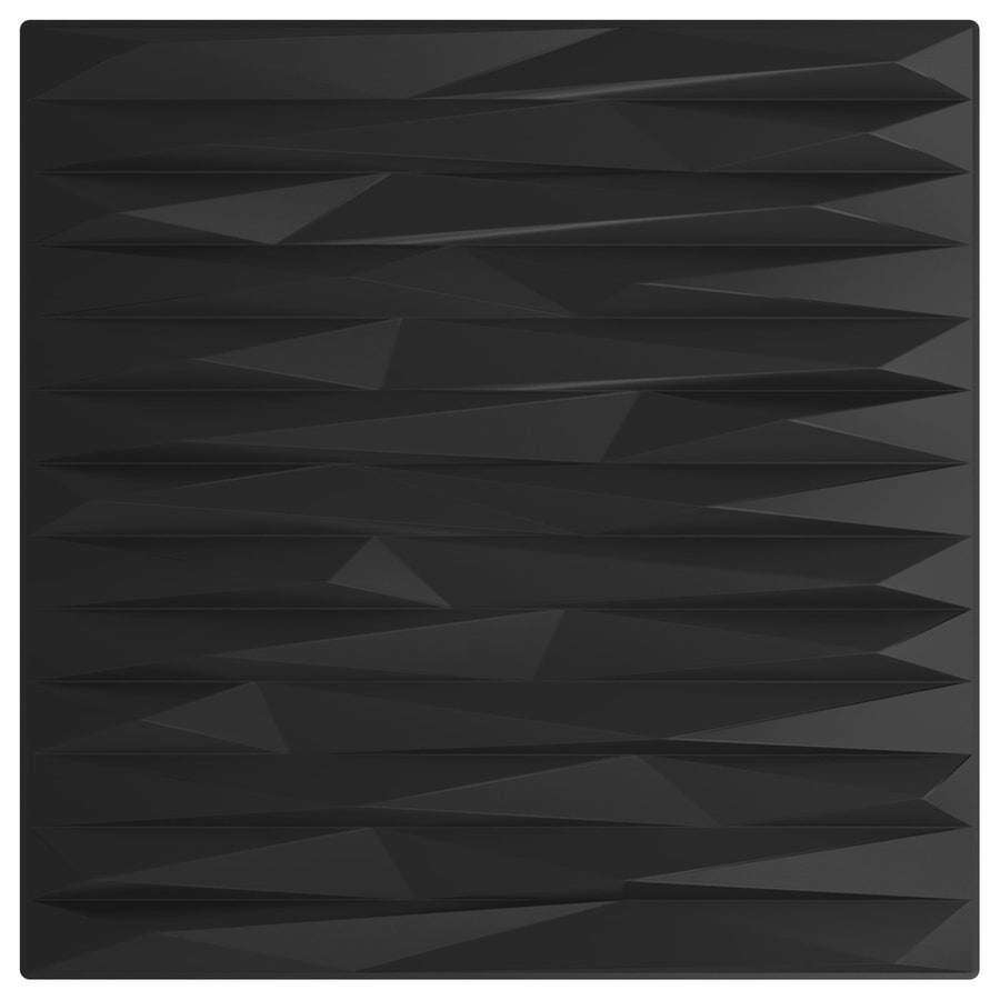 Wandpanelen 12 pcs Zwarte Steen 50 x 50 cm XPS Schuim