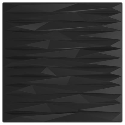 Wandpanelen 24 pcs Zwarte Steen 50 x 50 cm XPS Schuim