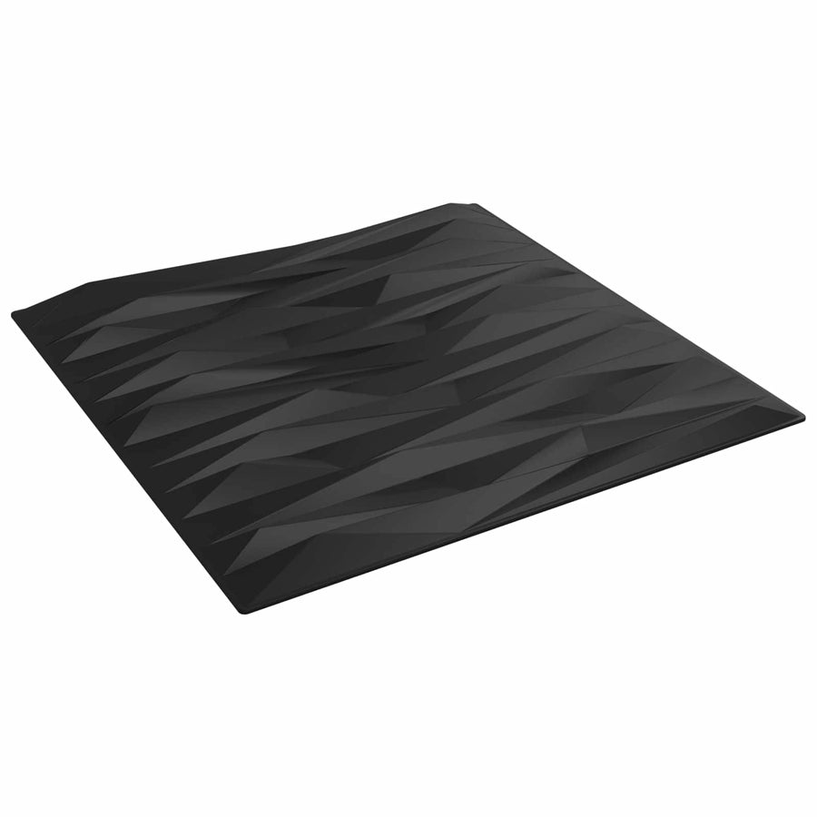 Wandpanelen 48 pcs Zwarte Steen 50 x 50 cm XPS Schuim