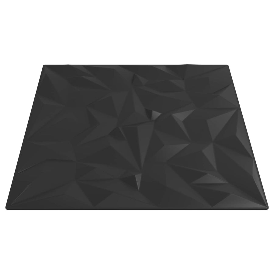 Wandpanelen 24 pcs Zwart 50 x 50 cm XPS Schuim