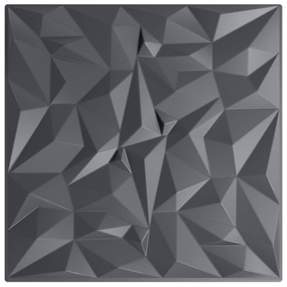Wandpanelen 12 pcs Amethist Grijs 50 x 50 cm XPS Schuim