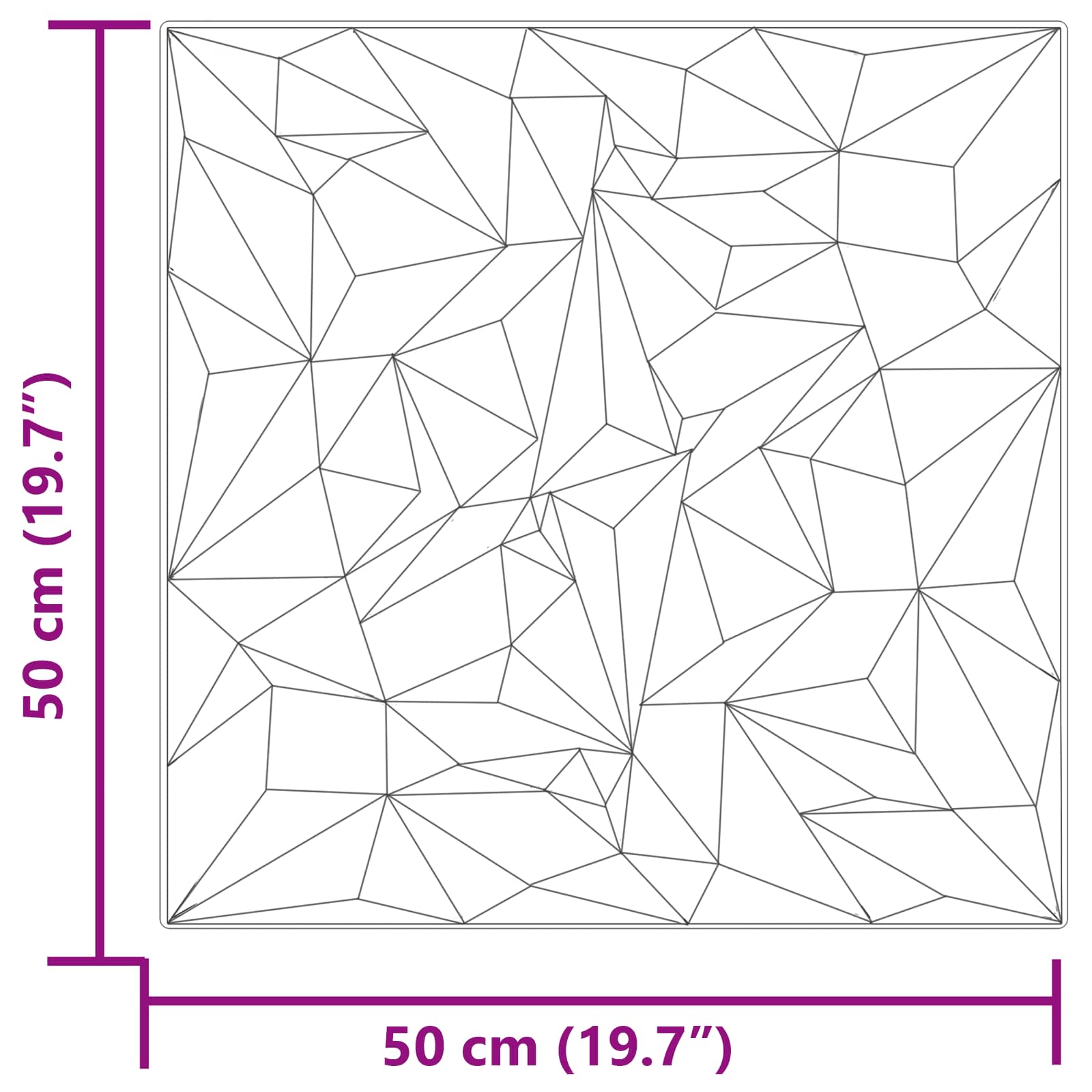 Wandpanelen 48 pcs Amethist Grijs 50 x 50 cm XPS Schuim