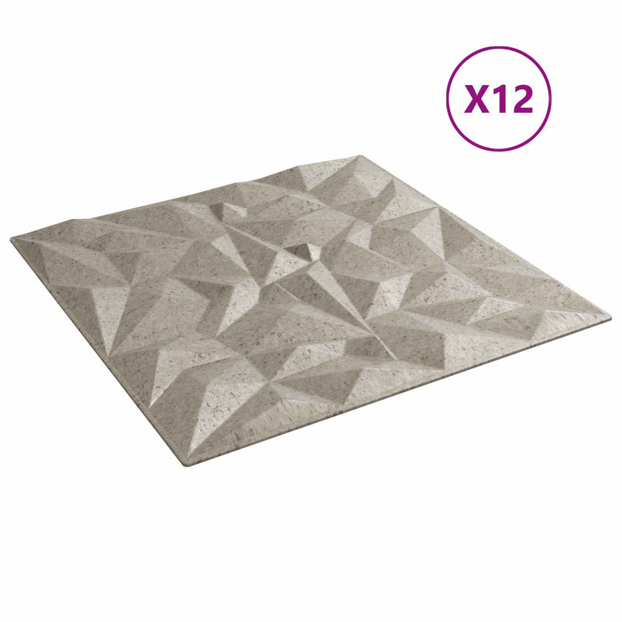Wandpanelen 12 pcs Amethist Beton 50 x 50 cm XPS Schuim