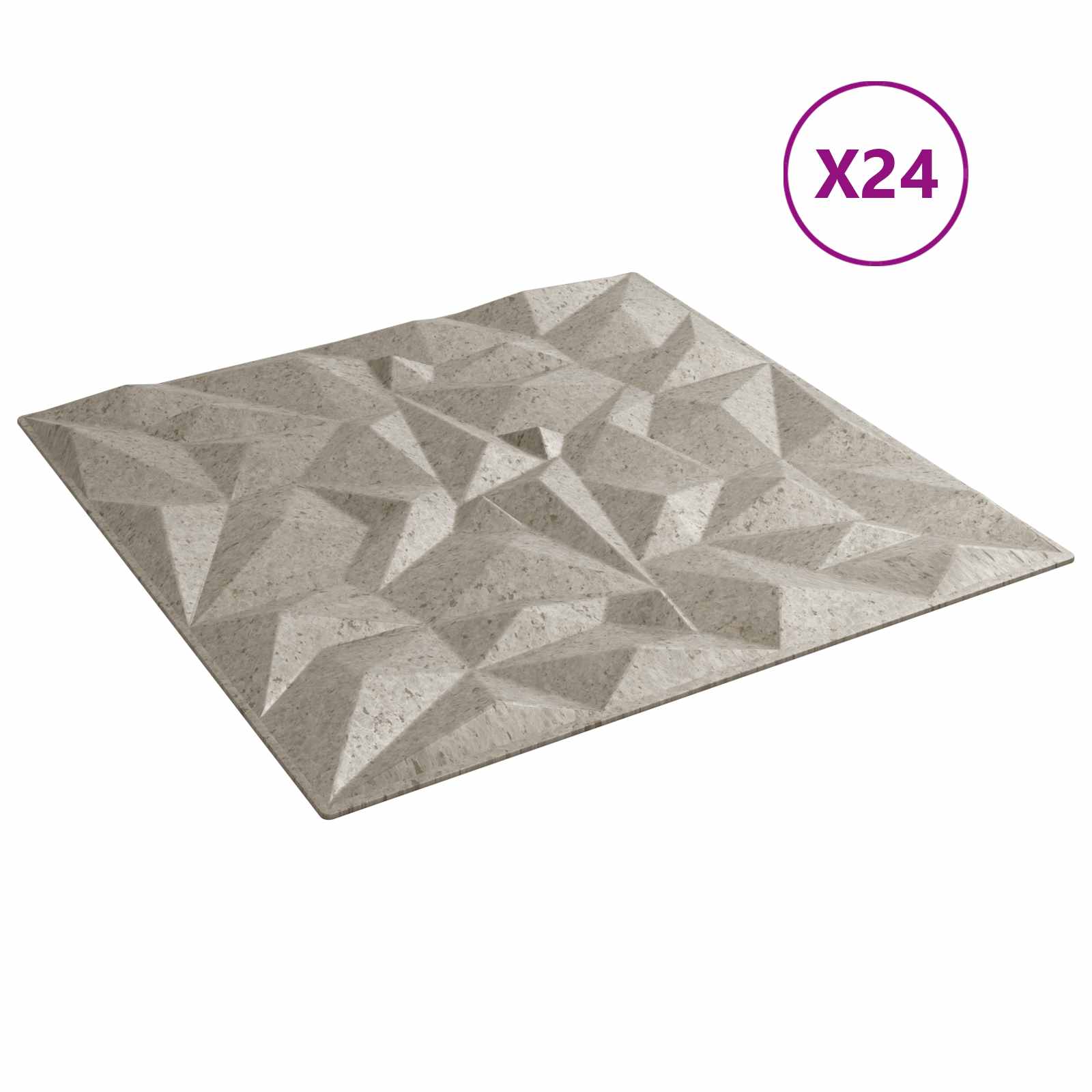 Wandpanelen 24 pcs Amethist Beton 50 x 50 cm XPS Schuim