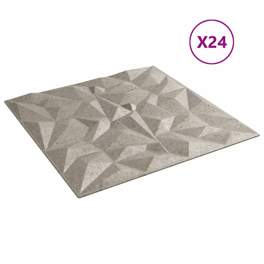 Wandpanelen 24 pcs Amethist Beton 50 x 50 cm XPS Schuim