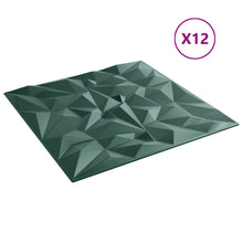 Wandpanelen 12 pcs Amethist Groen 50 x 50 cm XPS Schuim