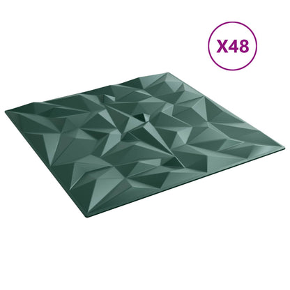 Wandpanelen 48 pcs Amethist Groen 50 x 50 cm XPS Schuim