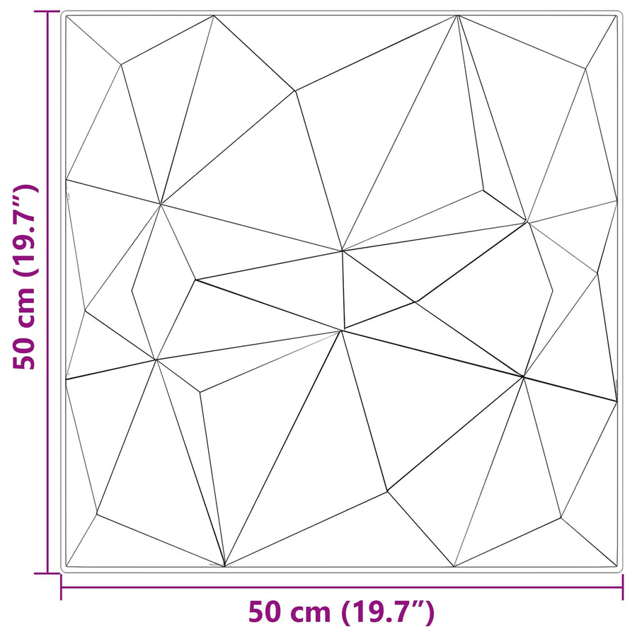Wandpanelen 12 pcs Diamant Beton 50 x 50 cm XPS Schuim