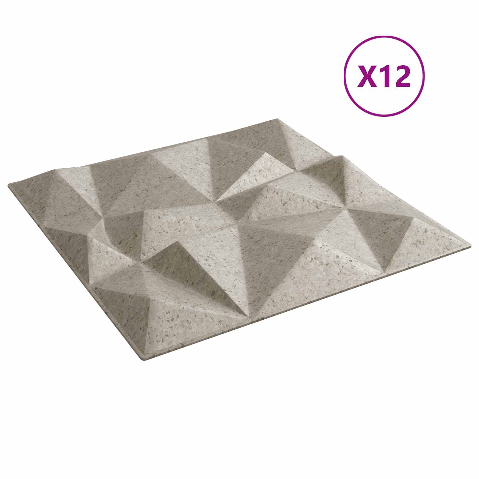Wandpanelen 12 pcs Diamant Beton 50 x 50 cm XPS Schuim