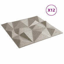 Wandpanelen 12 pcs Diamant Beton 50 x 50 cm XPS Schuim