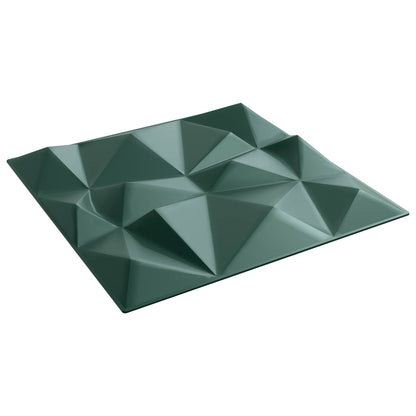 Wandpanelen 12 pcs Diamant Groen 50 x 50 cm XPS Schuim