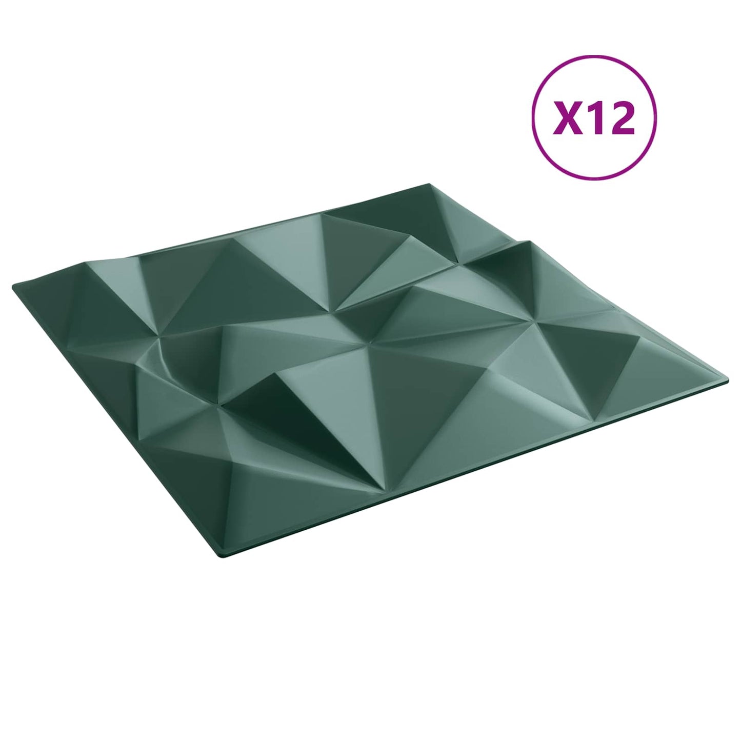 Wandpanelen 12 pcs Diamant Groen 50 x 50 cm XPS Schuim