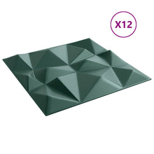 Wandpanelen 12 pcs Diamant Groen 50 x 50 cm XPS Schuim