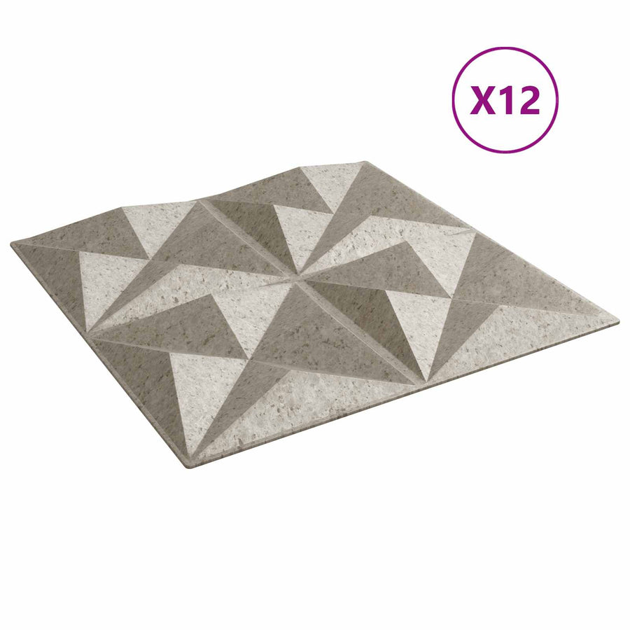 Wandpanelen 12 pcs Origami Beton 50 x 50 cm XPS Schuim