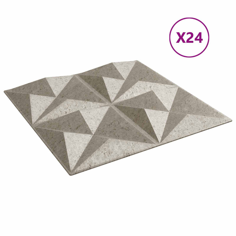 Wandpanelen 24 pcs Origami Beton 50 x 50 cm XPS Schuim
