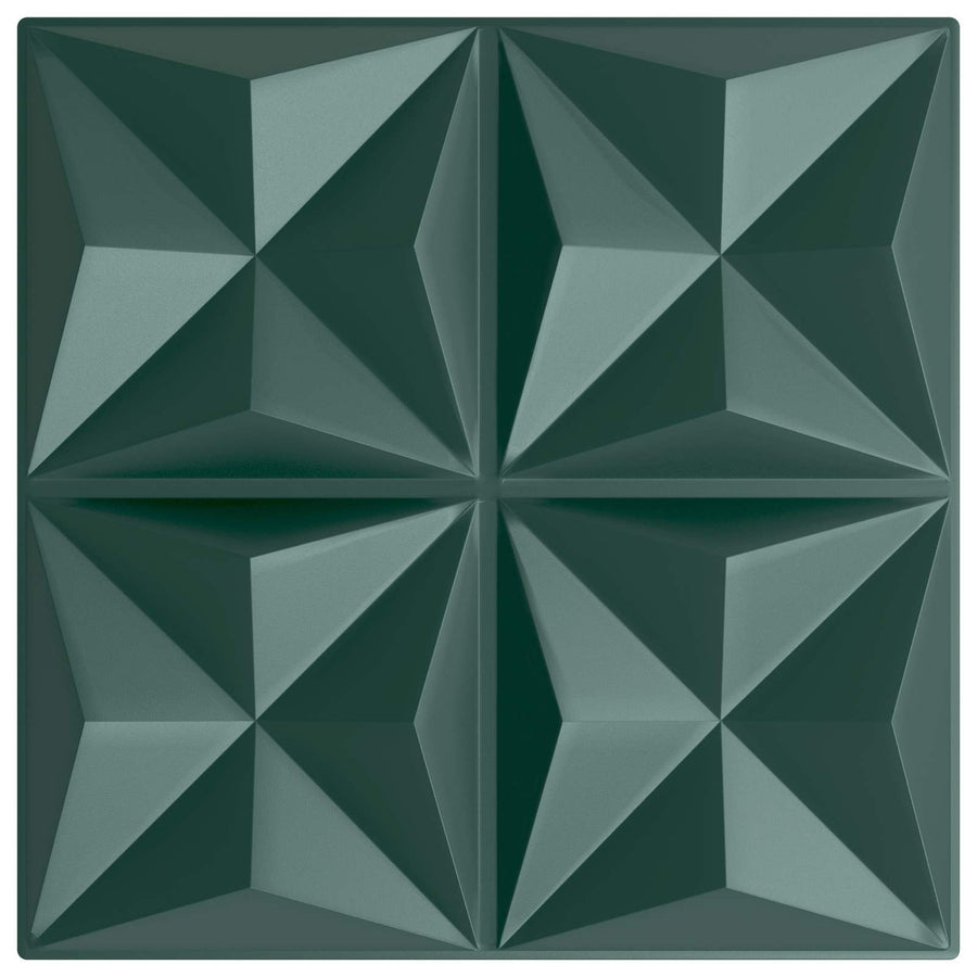 Wandpanelen 12 pcs Origami Groen 50 x 50 cm XPS Schuim