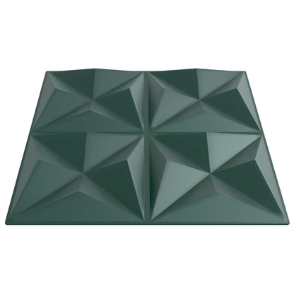 Wandpanelen 48 pcs Origami Groen 50 x 50 cm XPS Schuim
