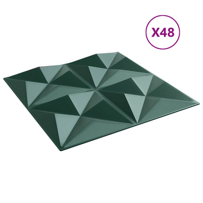 Wandpanelen 48 pcs Origami Groen 50 x 50 cm XPS Schuim
