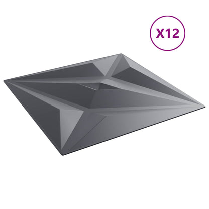 Wandpanelen Ster 12 pcs Ster Grijs 50 x 50 cm XPS Schuim