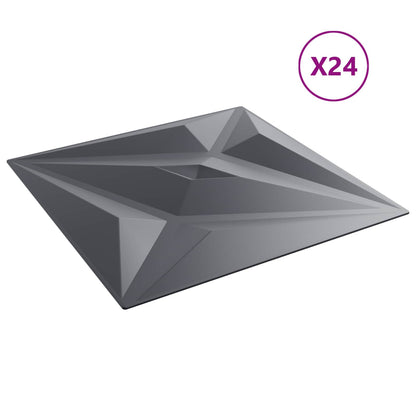 Wandpanelen Ster 24 pcs Ster Grijs 50 x 50 cm XPS Schuim