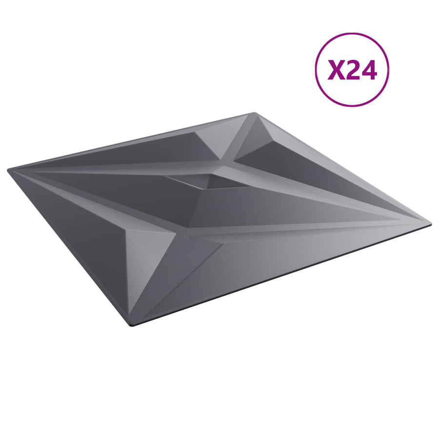 Wandpanelen Ster 24 pcs Ster Grijs 50 x 50 cm XPS Schuim