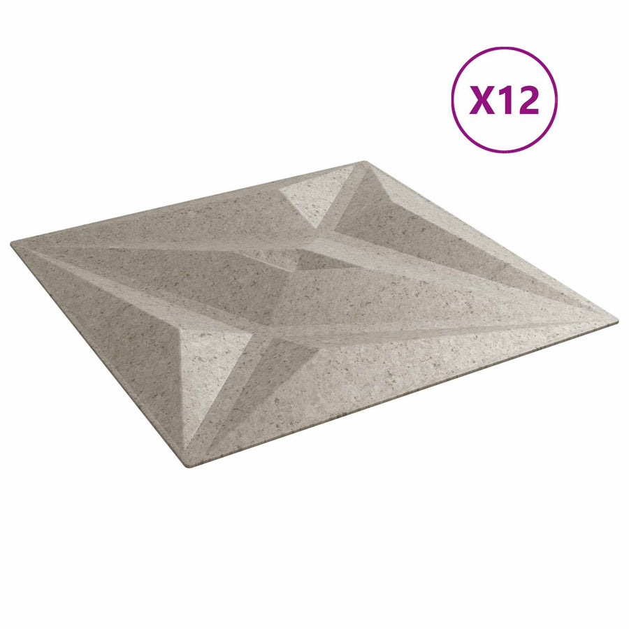 Wandpanelen Ster 12 pcs Ster Beton 50 x 50 cm XPS Schuim
