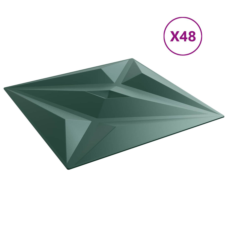 Wandpanelen Ster 48 pcs Ster Groen 50 x 50 cm XPS Schuim