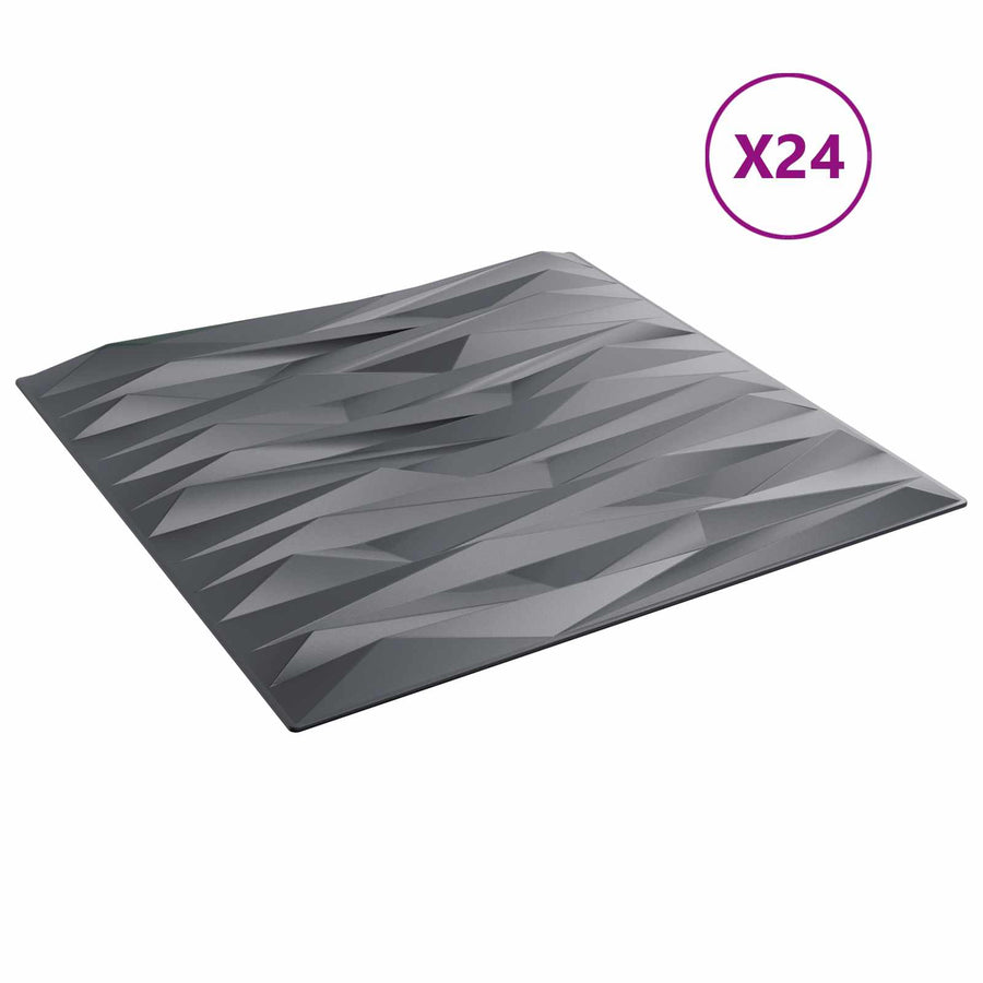 Wandpanelen 24 pcs Stone Grey 50 x 50 cm XPS Schuim