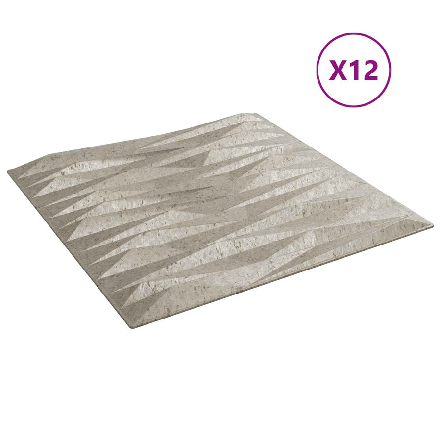 Wandpanelen 12 pcs Steen Beton 50 x 50 cm XPS Schuim