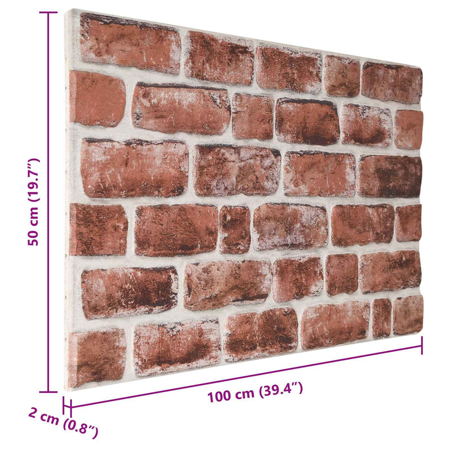 Wandpanelen 10 pcs Donkerbruin en Wit 100 x 50 cm EPS-schuim