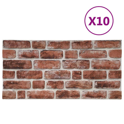 Wandpanelen 10 pcs Donkerbruin en Wit 100 x 50 cm EPS-schuim