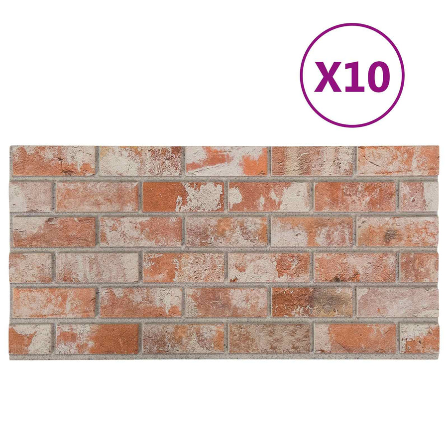 Wandpanelen 10 pcs Oranje 100 x 50 cm EPS-schuim